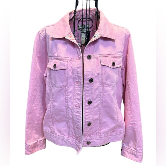 Vintage LL Bean Pretty in Pink button Up Jean Jacket size Small - Picture 16 of 16